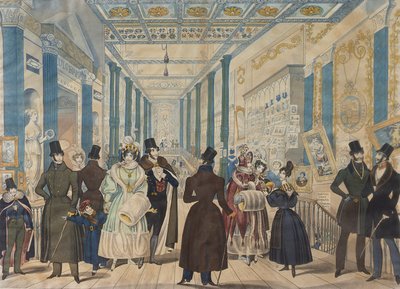 View in the Queens Bazaar, London - Winter Fashions from Nov 1833 to April 1834, Published by B.Read & Co. by English School